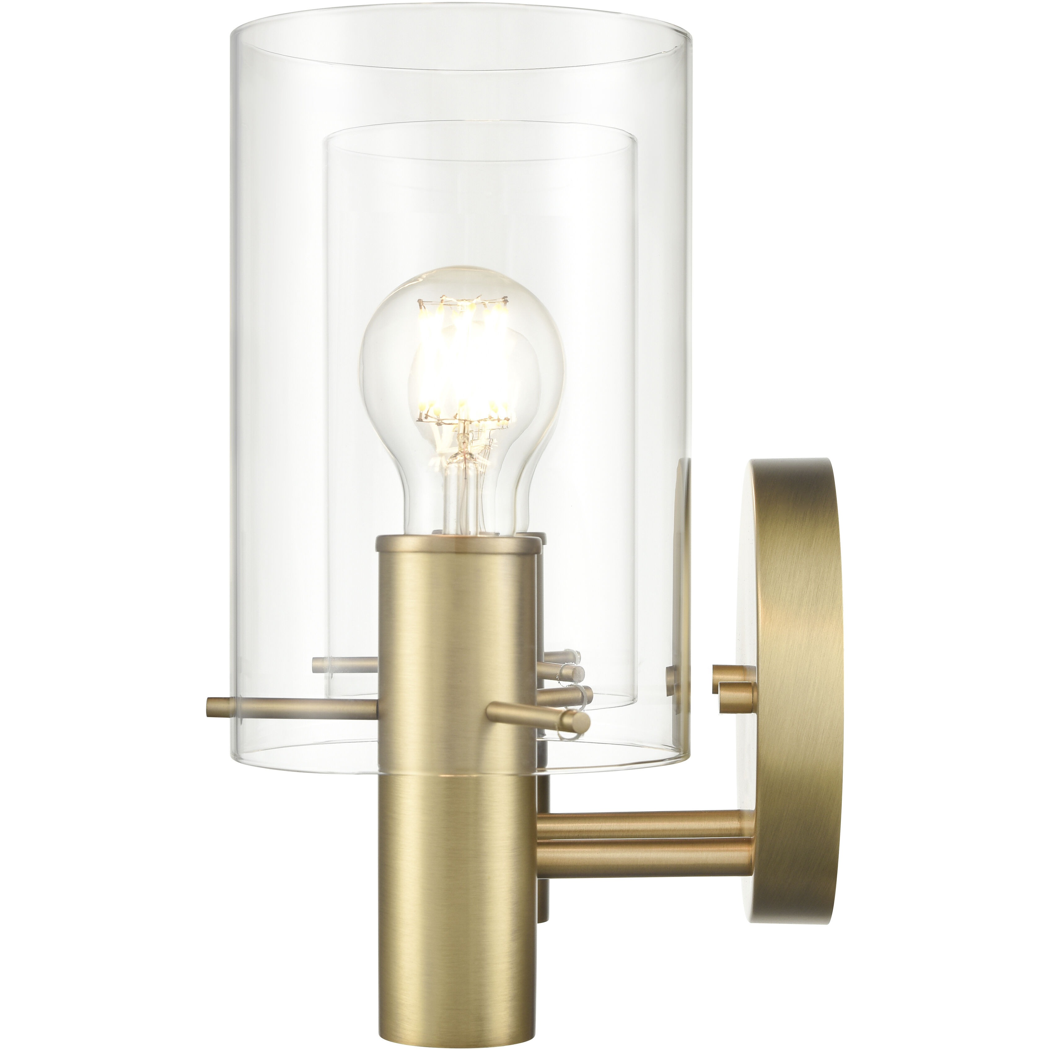 Apolla 2 Light 15 inch Vintage Brass Bathroom Vanity Light Wall Light